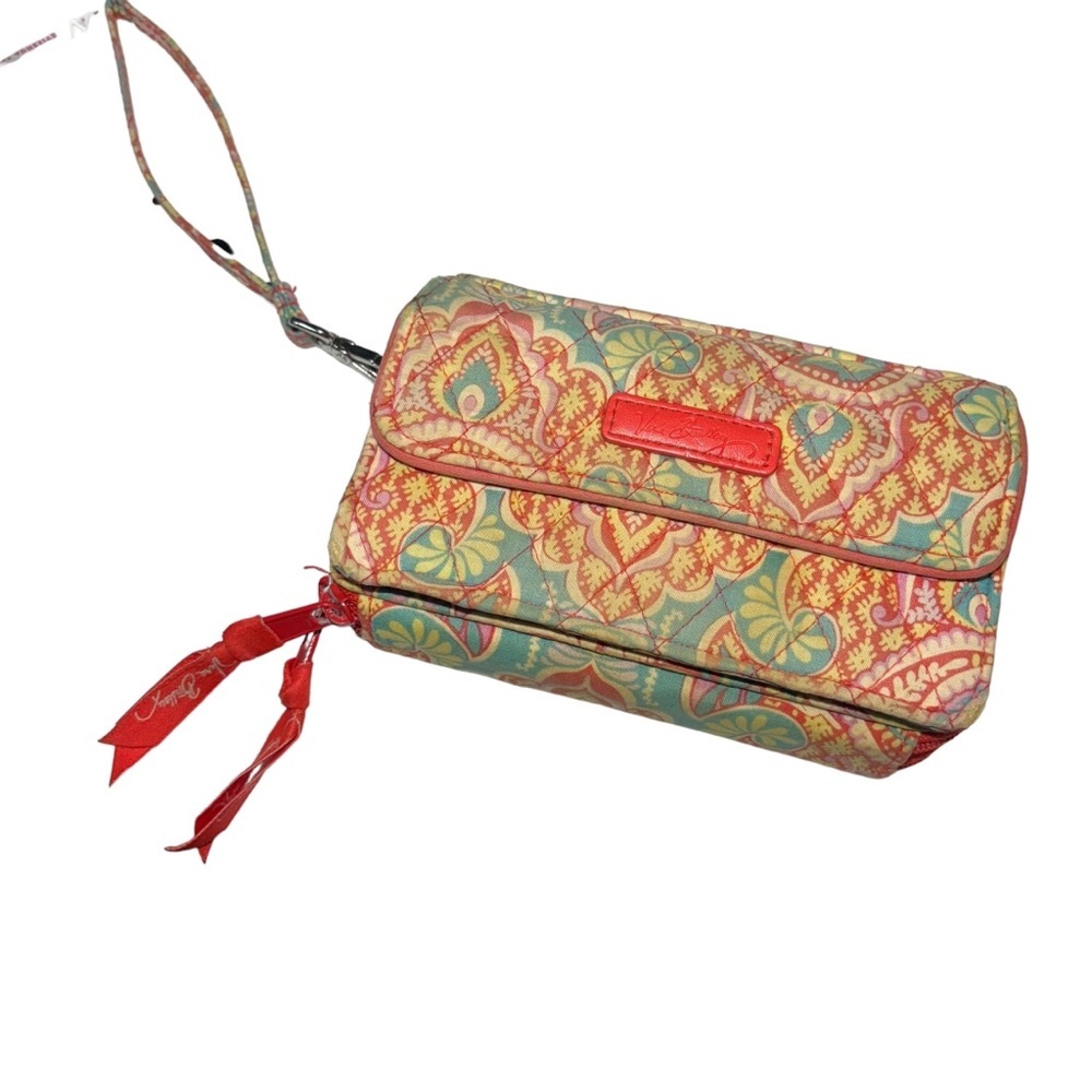 Vera Bradley Retired Wristlet Phone Wallet Paisley In Paradise Tropical Quilted